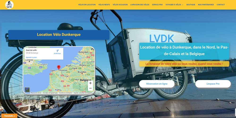 Creation site internet - Location vélo Dunkerque - PSF Informatique