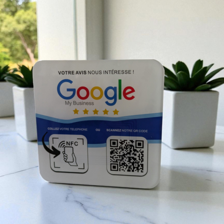 Plaque NFC et QR Code pour Google Avis